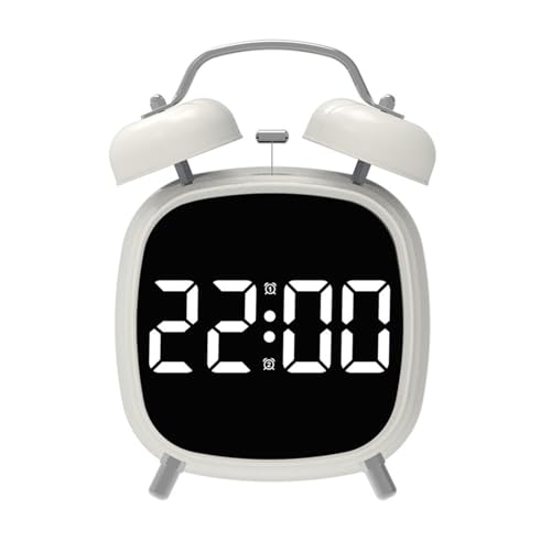 Florisync Doppelglocken-Wecker mit Nachtlicht, lauter Wecker mit großem LED-Display, 3 Helligkeitseinstellungen, schwerer Schlafwecker, laut von Florisync