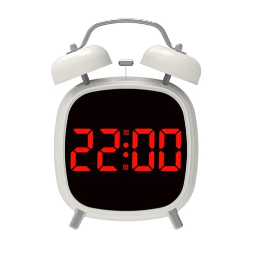 Florisync Doppelglocken-Wecker mit Nachtlicht, lauter Wecker mit großem LED-Display, 3 Helligkeitseinstellungen, schwerer Schlafwecker, laut von Florisync