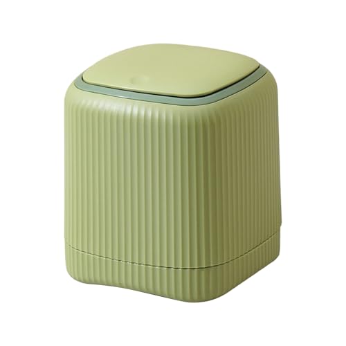Florisync PP Desktop Mülleimer Mit Deckel Modern Für Heimbüro Schlafzimmer Einfach Zu Reinigende Geruchskontrolle Platz Sparende Küchenschlafzimmer Mülleimer Dose von Florisync