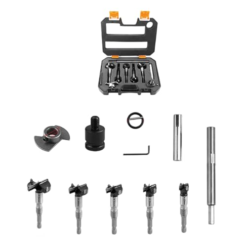 Multisize Holzbearbeitung Holzbearbeitung Bohrer Für Glattes Langweilig Hartholz Umfasst Aufbewahrungskoffer Adapterzubehör Professionelle Holzbohrer Bits Set Set von Florisync