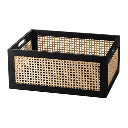 Robustes Holz Und Bambus Lagerkorb Mit Handgewebten Designs Passt Cabinets Accessoire Für Die Häusliche Organisation Täglich Nutzen Multifunktionale Organisatoren von Florisync