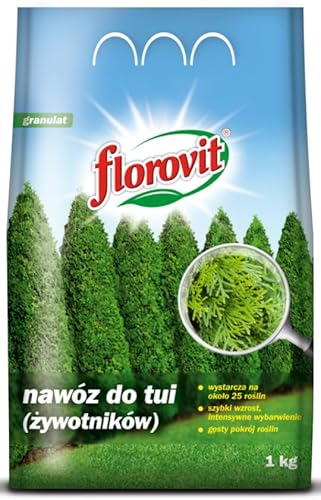 Florovit Dünger Für Thuja Und Zypressen Heckendünger Koniferendünger Tannendünger NPK 1kg von Florovit