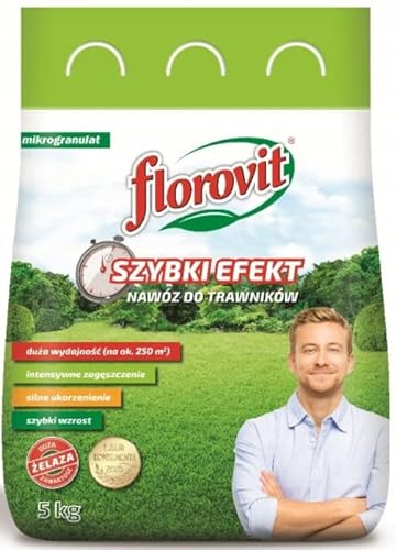 Rasendünger Schnelle Wirkung Viel Stickstoff Dünger für Rasen Eisen 5kg von Florovit