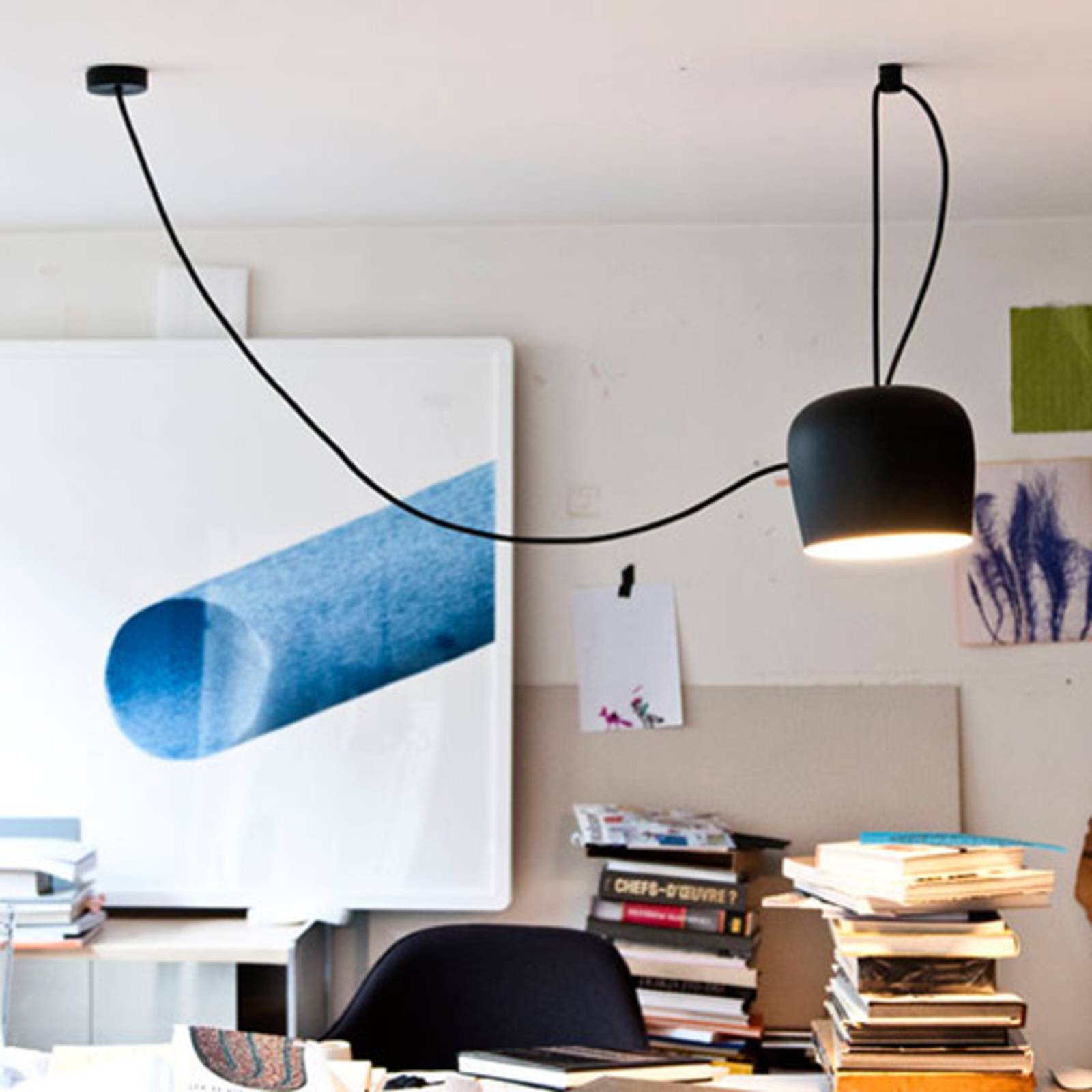 FLOS Aim LED-Design-Pendelleuchte, schwarz von Flos