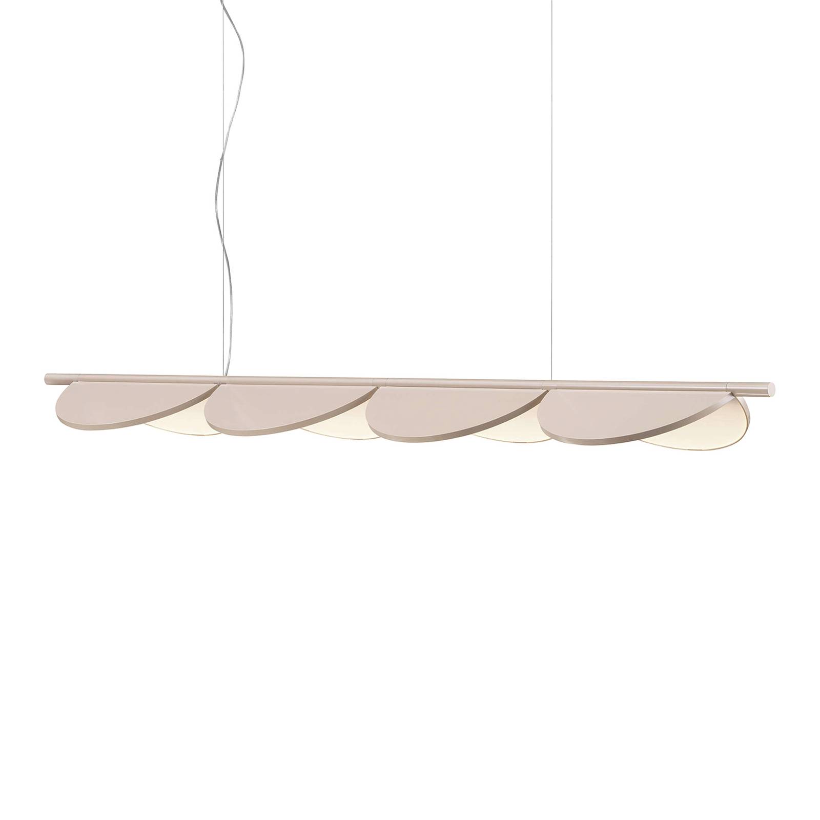 FLOS Almendra Linear LED-Hängelampe 4fl, rosa von Flos