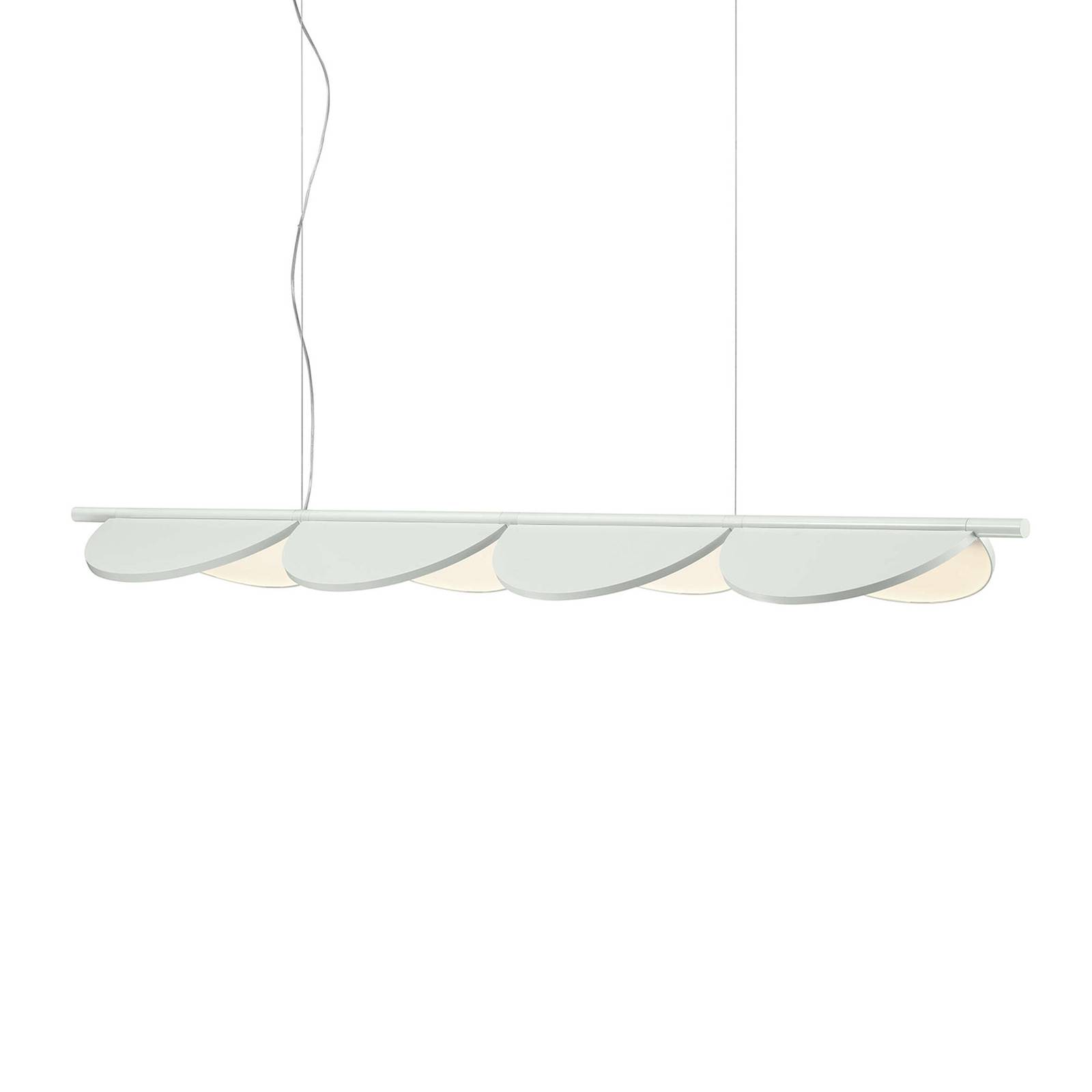 FLOS Almendra Linear LED-Hängelampe 4fl, weiß von Flos