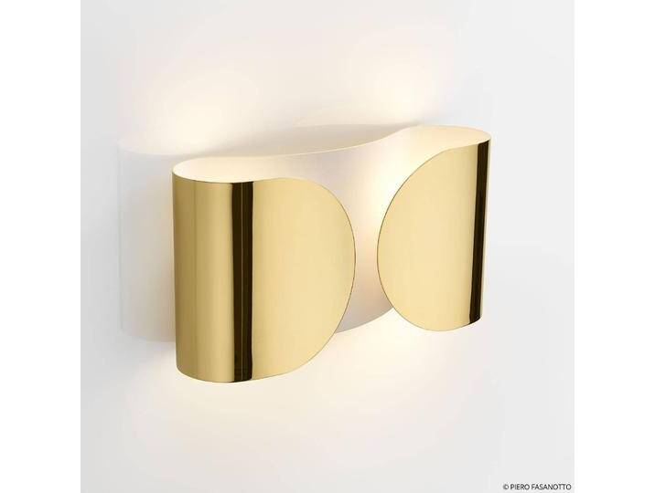 FLOS Design Wandlampe FOGLIO, dimmbar, messing / gold, für Wohn- / Esszimmer, Metall, Design, Wandleuchte, Wandlampe Innen von Flos
