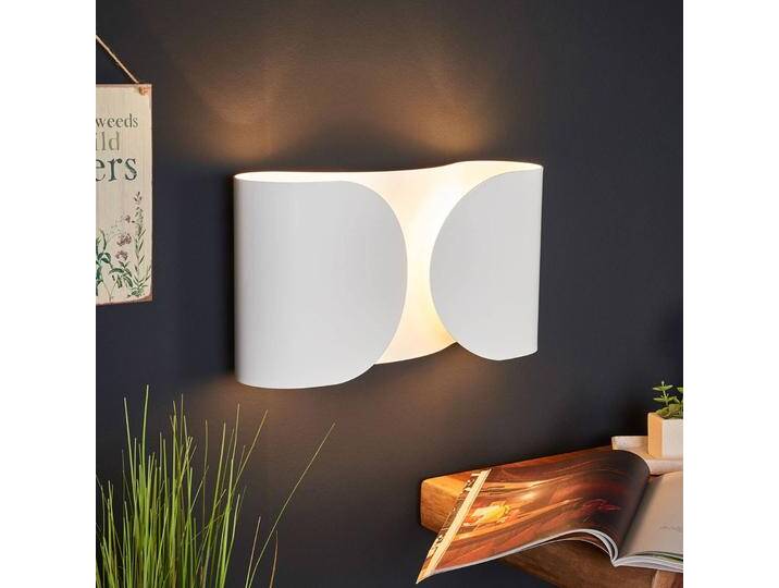 FLOS Design Wandlampe FOGLIO, dimmbar, weiß / opal, für Wohn- / Esszimmer, Metall, Design, Wandleuchte, Wandlampe Innen von Flos