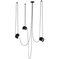 Flos - AIM Small LED-Pendelleuchte mit Baldachin, schwarz (3-flammig) von Flos