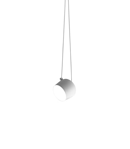 Flos Aim Small Sospensione Deckenleuchte LED aus Aluminium und Polycarbonat in der Farbe Weiß 16Watt, Maße: 17cm x 17cm x 14,9cm, F0095009 von Flos