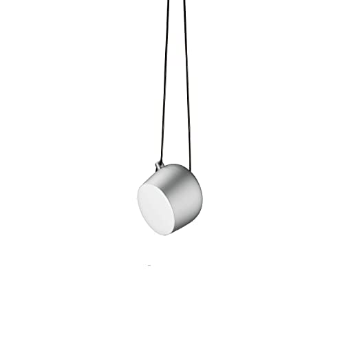 Flos Aim Sospensione Deckenleuchte LED aus Aluminium und Polycarbonat in der Farbe Anodized Silver 16Watt, Maße: 24,3cm x 24,3cm x 21,1cm, F0090054 von Flos