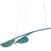 Flos Almendra Organic S2 Y Short LED Pendelleuchte blau metallisiert von Flos