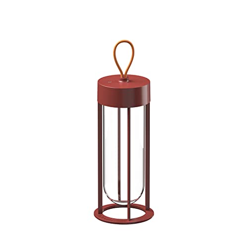 Flos Bodenleuchte In Vitro Unplugged 3000K für den Außenbereich LED Aluminium Terracotta Wiederaufladbar, Maße: 13,2cm x 39,3cm, F018E31K025 von Flos