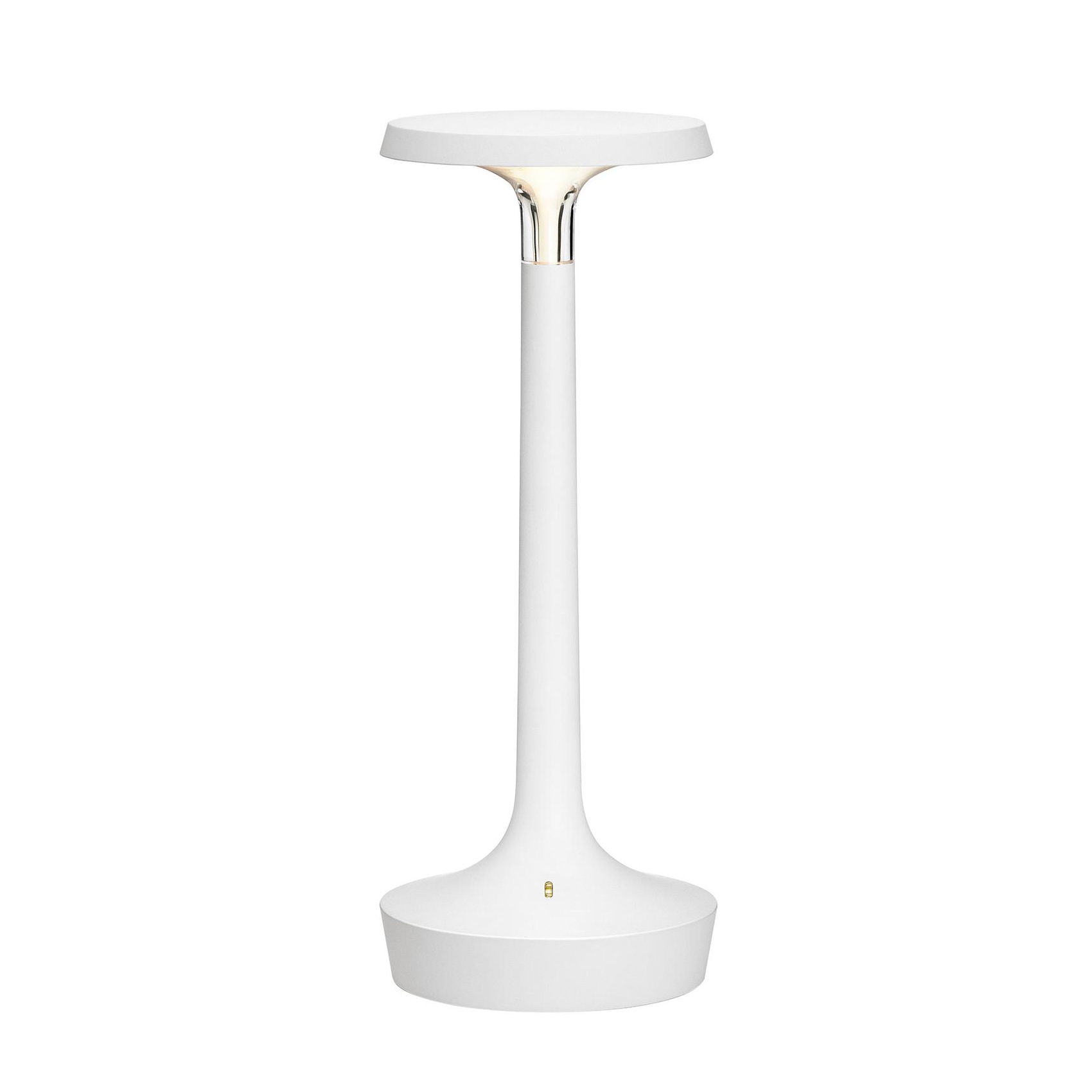 Flos - Bon Jour Unplugged LED mit Touchdimmer weiß - weiß/lackiert/H 27cm / Ø 10.3cm/2700K/136lm von Flos