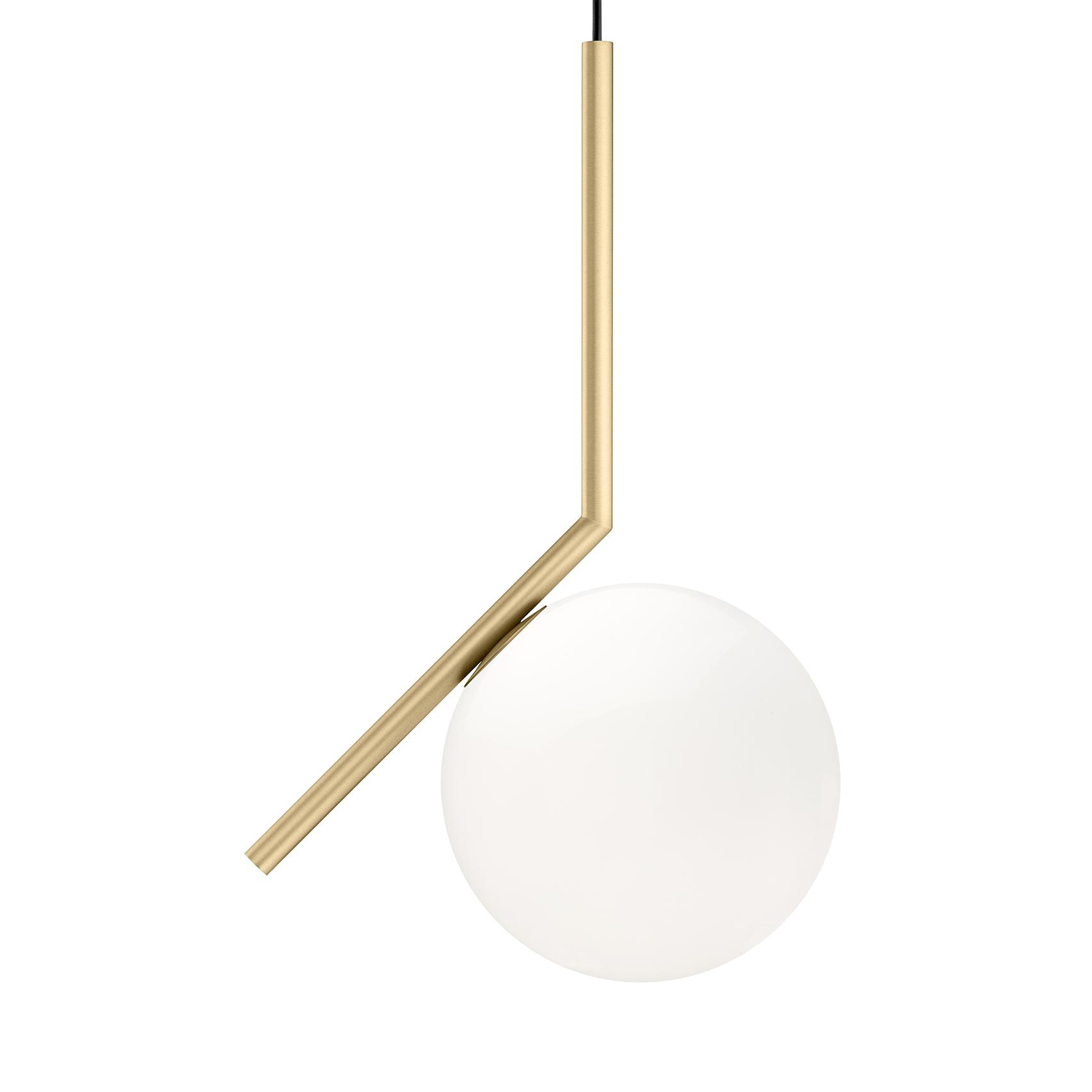 Flos - IC S1 Pendelleuchte - messing/gebürstet/H 47cm/Ø 20cm von Flos