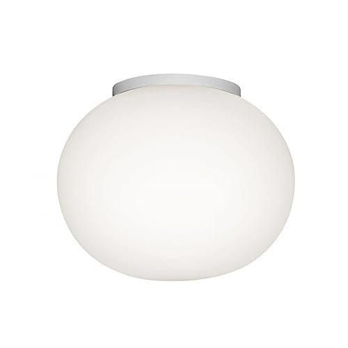 Flos MINI GLO-BALL C/W runde Leuchte, aus Opalglas, G9 20W 230V IP40 Größe 11,2 x 8,5 cm, F4190009 [Energieklasse A+] Farbe Weiß-Silber von Flos