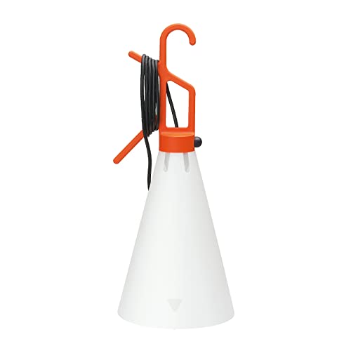 Flos Mayday Mehrzweckleuchte, Lampe im Design von K. Grcic, Tragbare Lampe mit Kegelförmigem Schirm, Griff mit Schalter und Kabel 4850 mm, 220-250 V, 60 W, 220 x 530 mm, Farbe Orange von Flos