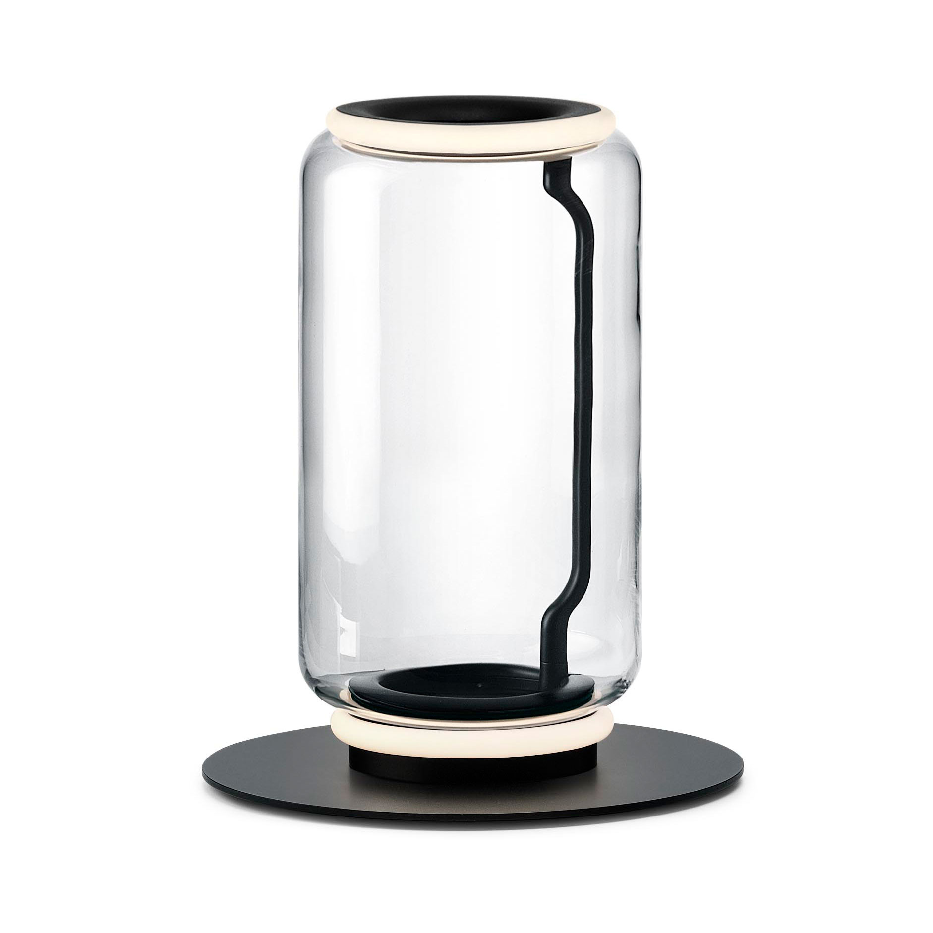 Flos - Noctambule Low Cylinders Small Base 1 - transparent, schwarz/H 50cm / Ø 39cm/2700K/1980lm/CRI90 dimmbar von Flos