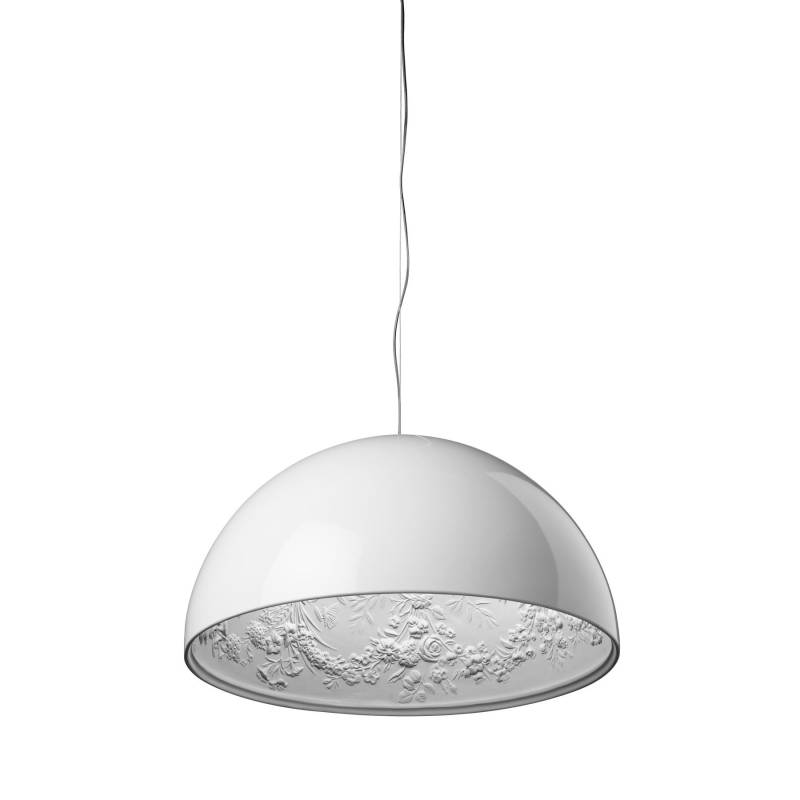 Flos - Skygarden Small Pendelleuchte - weiß/glänzend/H 19,7cm x Ø 40cm von Flos