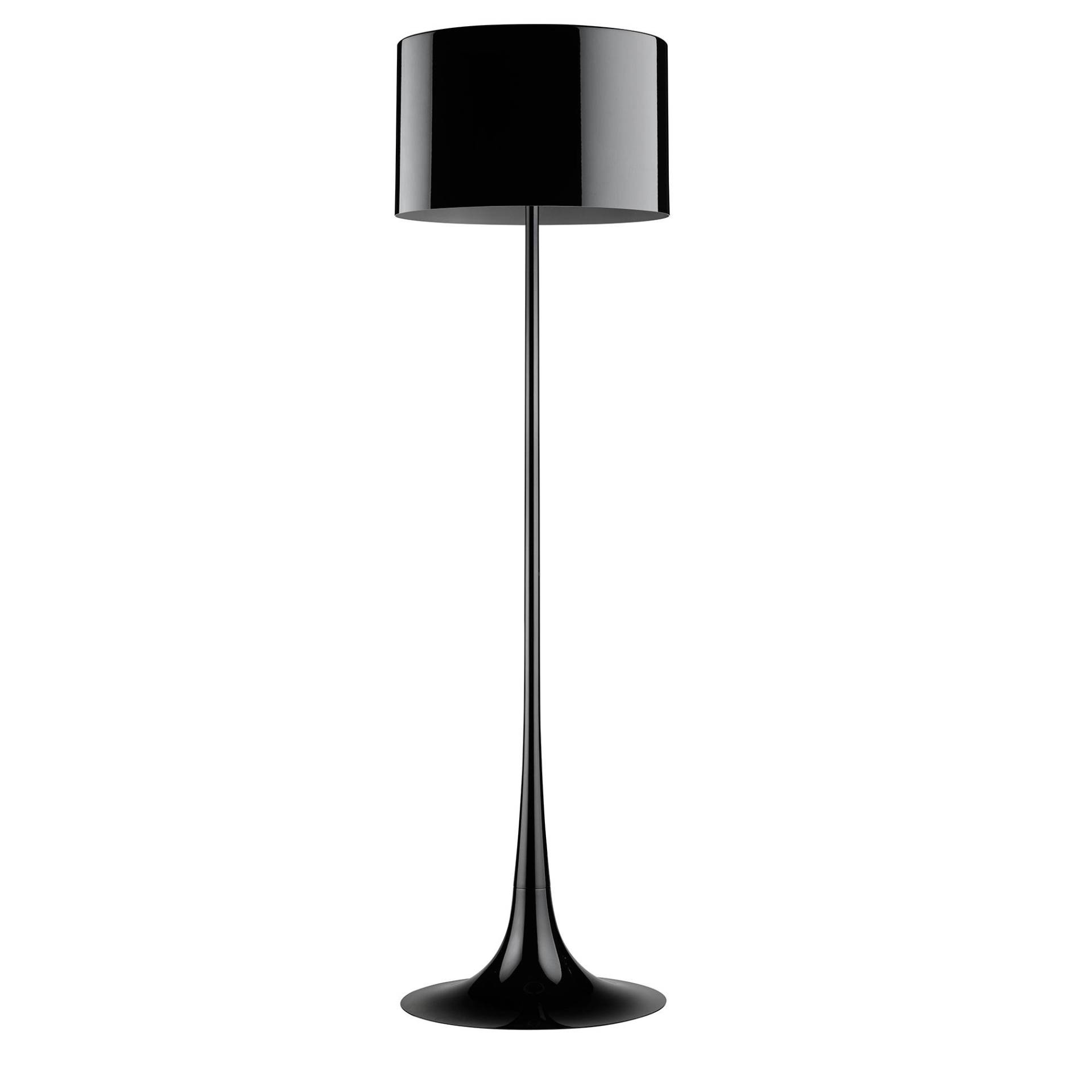 Flos - Spun Light F Stehleuchte - schwarz/Metall/H 176,60cm x Ø 50cm/Schirm innen weiß matt von Flos
