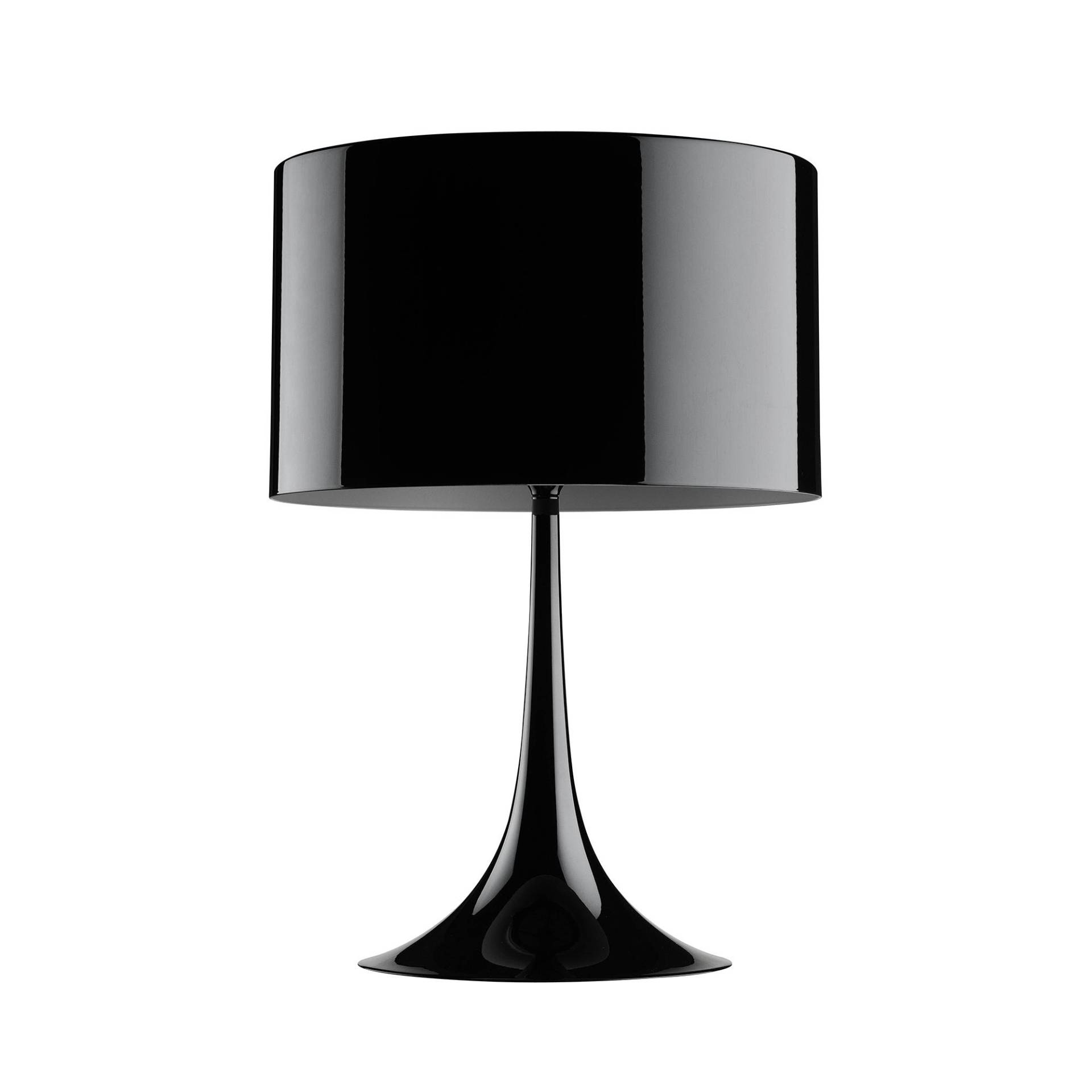 Flos - Spun Light T2 Tischleuchte Ø 45cm - schwarz/glänzend/H 68cm x Ø 45cm/Schirm innen weiß matt von Flos