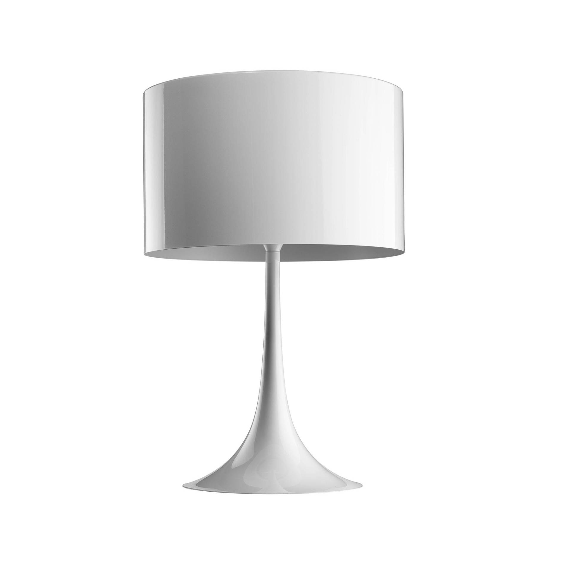 Flos - Spun Light T2 Tischleuchte Ø 45cm - weiß/glänzend/H 68cm x Ø 45cm/Schirm innen weiß matt von Flos