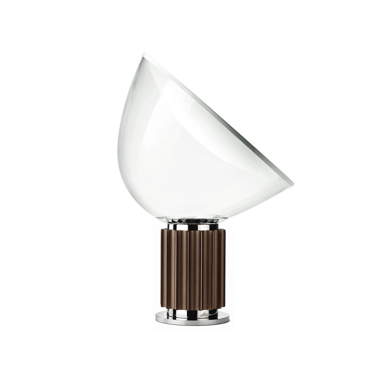 Flos - Taccia LED Tischleuchte klein - bronze/eloxiert/H:48.5cm x Ø 37.3cm/2700K/1290lm/CRI 92 von Flos