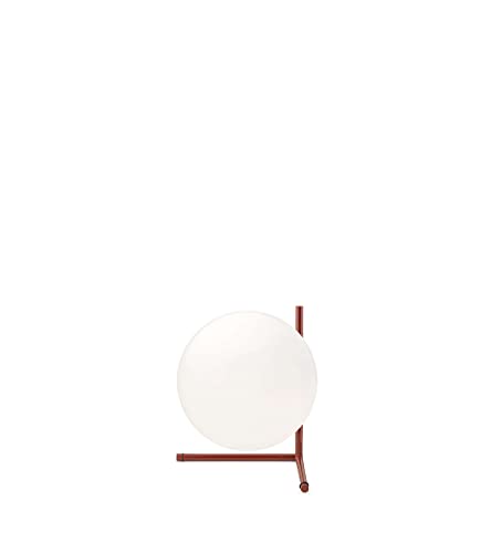 Flos Tischleuchte IC Lights Table 2 aus Messing Chromstahl und Opalglas in der Farbe Burgundy Red 205W, Maße: Gestell: 28,2cm x 35cm, Kugeldurchmesser: 30cm, F3172030 von Flos