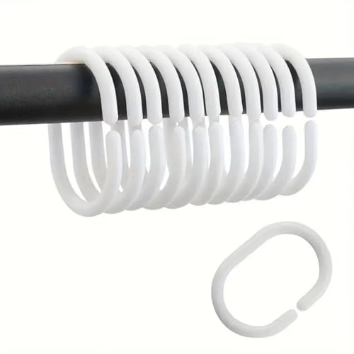 12 Stück Weiße Duschvorhangringe, Duschvorhang Haken in C-Form, Duschvorhang Halterung für Badezimmer, Schlafzimmer und mehr 12 Stück Weiße Duschvorhangringe, Duschvorhang Haken in C-Form, Duschvorhang Halterung für Badezimmer, Schlafzimmer und mehr von Flosfjylo