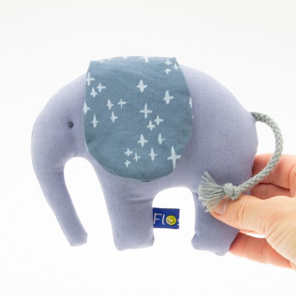 Flosinn Knistertier Baby Kleiner Elefant Bio-Greifling als Geburtsgeschenk von Flosinn