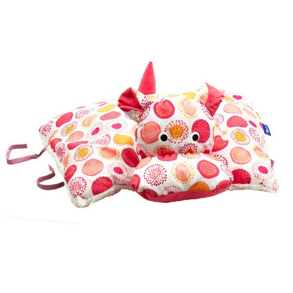 Flosinn Kuscheltierkissen Nilpferd mit Teddyplüsch aus Baumwolle mit Schurwollfüllung. Personalisierbar von Flosinn