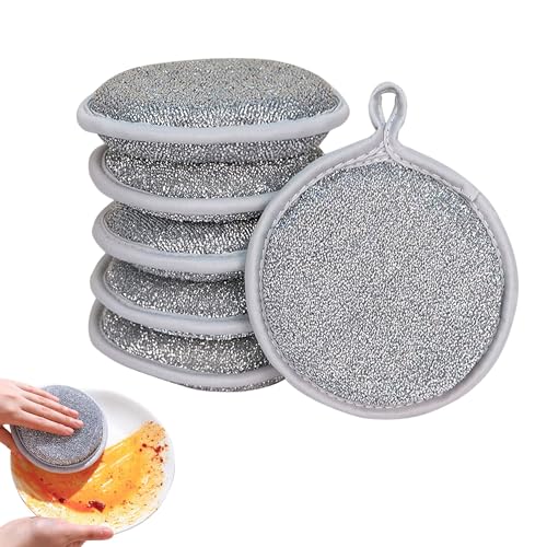 5 Stück Spülschwamm Topfreiniger Küchenschwamm 2.5cm Dick Waschbar zum wiederverwenden,12.5x2.5 cm mit Mikrofaser,Hartnäckigen von Flossty