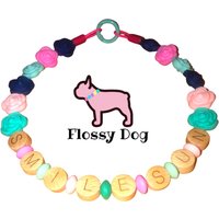 Flower Perlen Hundehalsband | Personalisiert Blumen Benutzerdefinierter Name Langlebige Hundehalskette Mit Blumenperlen Hunde von FlossyDog