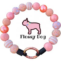 Süßes Pfirsich Perlen Hundehalsband | Personalisiertes Korallenperlenhalsband Langlebige Hundehalskette Hund Schmuck Designer Tierzubehör von FlossyDog