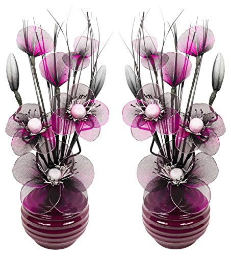 Flourish Deko Künstliche Blumen, glas, Lila und schwarz, 32cm von Flourish