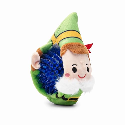 Flourish Pets 2-in-1 Weihnachts-Kauspielzeug für aktive Hunde, ungiftig, BPA-frei, doppelt genäht, weicher Stoff und langlebige Plüschtiere für Hunde, Elfe, 8,9 cm von Flourish