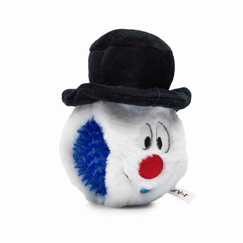 Flourish Pets 2-in-1 Weihnachts-Kauspielzeug für aktive Hunde, ungiftig, BPA-frei, doppelt genäht, weicher Stoff und langlebige Plüschtiere für Hunde, Schneemann, 8,9 cm von Flourish