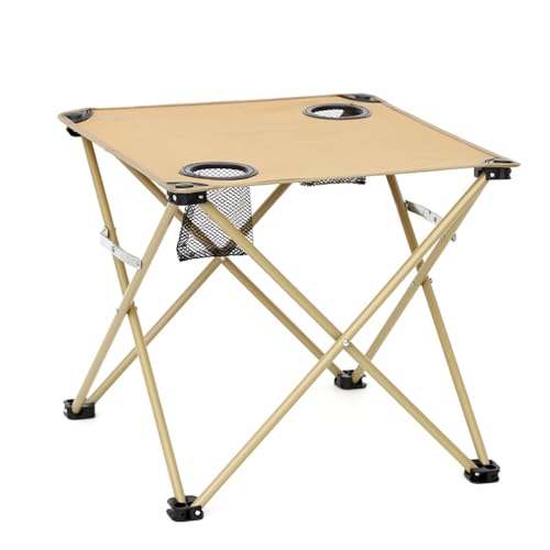 Floving Tragbarer Strandkorb für Erwachsene Faltbarer Strand Campingtisch Faltbar Leicht (Khaki​ Tisch) von Floving