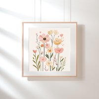 Blumen - Kinderzimmer Poster Bunte Wandkunst Für & Babyzimmer | Verspielte, Lächelnde Im Boho-stil von FlowSimSTUDIOS