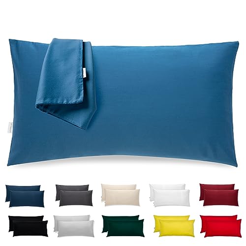 Kissenbezug 40x70 Mikrofaser Premium 2er Set Kissenhülle Deko für Kissen Bett/Sofa Stoff Superweicher Resistent Hypoallergen Anti-Milben Atmungsaktiv Kopfkissenbezug mit Verdecktem Zip Voll Waschbar von Flowen