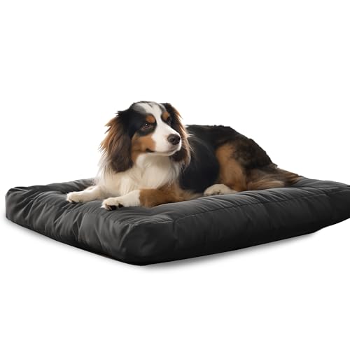 Flowen Hundekissen Grosse Hunde 105x70 Leicht Waschbar mit Abnehmbarem Bezug Hundebett Wasserdicht Anti-Biss und Anti-Kratzer Hundematte Grau in 10cm Höhe Ideal im Sommer und Winter von Flowen