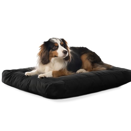 Flowen Hundekissen Grosse Hunde 105x70 Leicht Waschbar mit Abnehmbarem Bezug Hundebett Wasserdicht Anti-Biss und Anti-Kratzer Hundematte Schwarz in 10cm Höhe Ideal im Sommer und Winter von Flowen