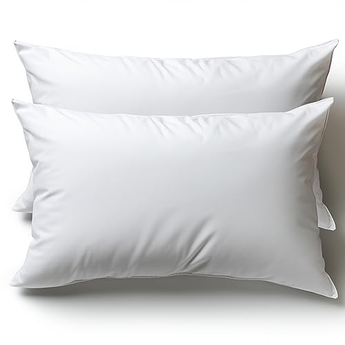 Flowen Kissen für Bett 40x60 cm Kopfkissen 2er Set Innenkissen Hypoallergene Anti-Milben Weiche Kissenfüllung mit Kissenbezug Mikrofaser Abnehmbarem und Waschbaren Schlafkissen für Haus/Hotel von Flowen