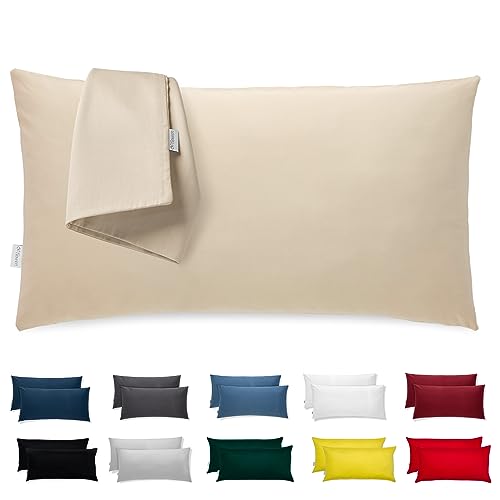 Kissenbezug 40x70 Mikrofaser Premium 2er Set Kissenhülle Deko für Kissen Bett/Sofa Stoff Superweicher Resistent Hypoallergen Anti-Milben Atmungsaktiv Kopfkissenbezug mit Verdecktem Zip Voll Waschbar von Flowen