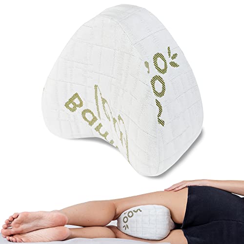 Flowen Kniekissen für Seitenschläfer Orthopädisches Beinkissen aus Memory Foam Kissen für Linderung Knie und zum Entspannen Ergonomisches Schlafkissen mit Antiallergischem Anti-Milben Bambu-Bezug von Flowen