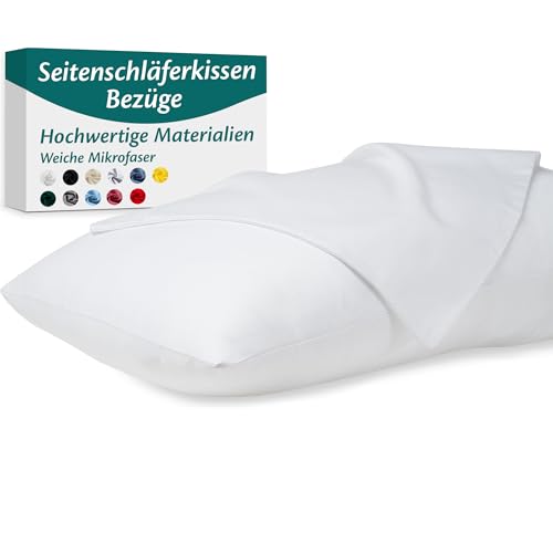 Seitenschläferkissen Bezug 40 x 145 Mikrofaser Premium 2er Set Kissenbezug Deko für Kissen Bett/Sofa Stoff Weicher Resistent Hypoallergen Anti-Milben Kopfkissenbezug Verdecktem Zip Voll Waschbar von Flowen