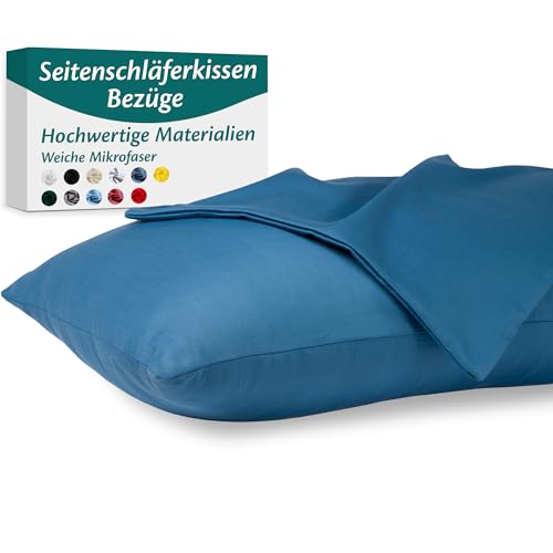 Seitenschläferkissen Bezug 40 x 145 Mikrofaser Premium 2er Set Kissenbezug Deko für Kissen Bett/Sofa Stoff Weicher Resistent Hypoallergen Anti-Milben Kopfkissenbezug Verdecktem Zip Voll Waschbar von Flowen