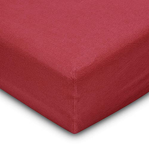 Flowen Spannbettlaken 120x190 cm Mikrofaser Spannbetttuch Bordeaux für Bett Atmungsaktive Hypoallergene Bettlaken Anti-Milbe Leicht Weich und Knitterfrei mit 30 cm Tiefe Tasche Maschinenwaschbares von Flowen