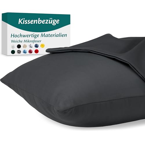 Kissenbezug 30x50 Mikrofaser Premium 2er Set Kissenhülle Deko für Kissen Sofa/Bett Stoff Superweicher Resistent Hypoallergen Anti-Milben Atmungsaktiv Kopfkissenbezug mit Verdecktem Zip Voll Waschbar von Flowen