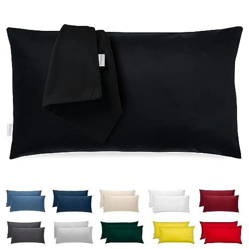 Kissenbezug 30x50 Mikrofaser Premium 2er Set Kissenhülle Deko für Kissen Sofa/Bett Stoff Superweicher Resistent Hypoallergen Anti-Milben Atmungsaktiv Kopfkissenbezug mit Verdecktem Zip Voll Waschbar von Flowen